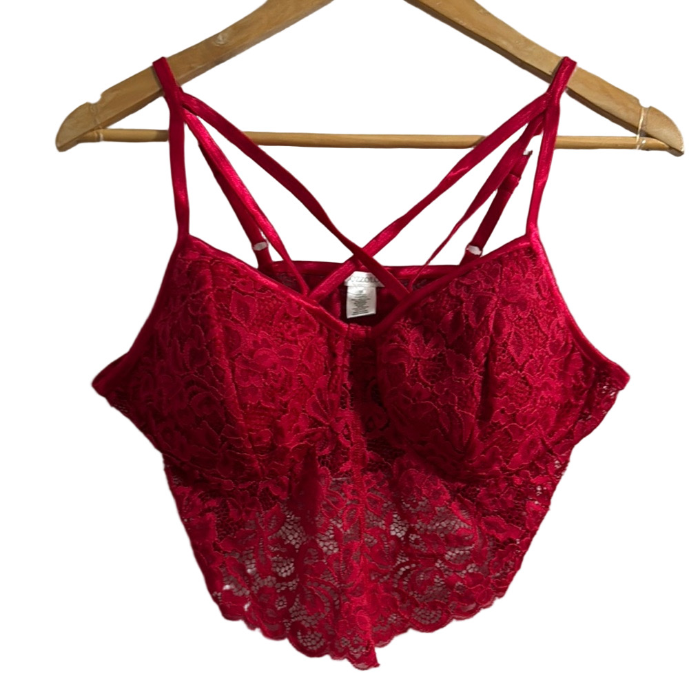 Elegant Red Lace Bralette